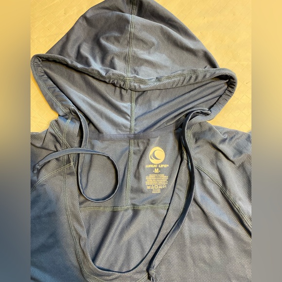 Wave Life Blue Hooded SPF 50 long sleeve tunic length medium - Picture 8 of 9